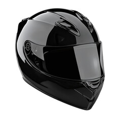 Motorcycle helmet with aerodynamic shell isolated on transparent background