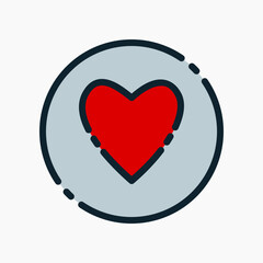 Design Illustration graphic of love mark icon with colored line style. Suitable for UI, mobile design, web design, etc.