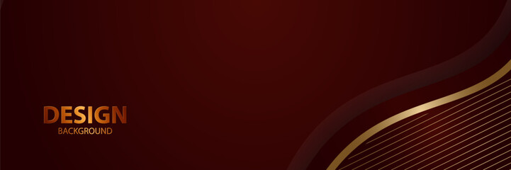 Obraz premium Red gold curve design background, website header