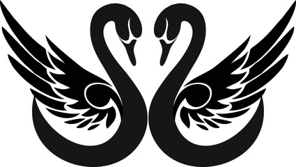 Obraz premium Black swan couple