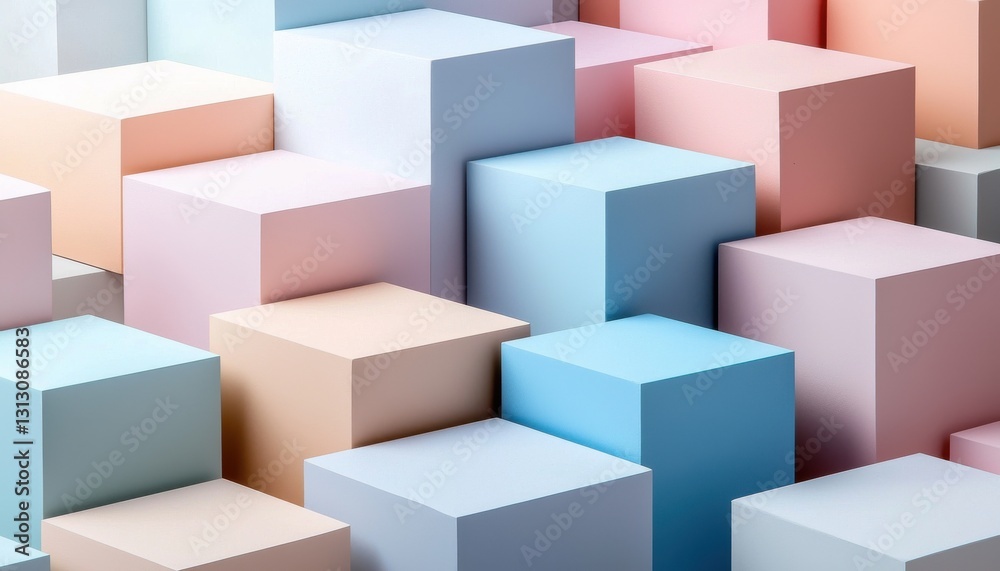 Aufkleber A row of colorful cubes arranged in a pattern