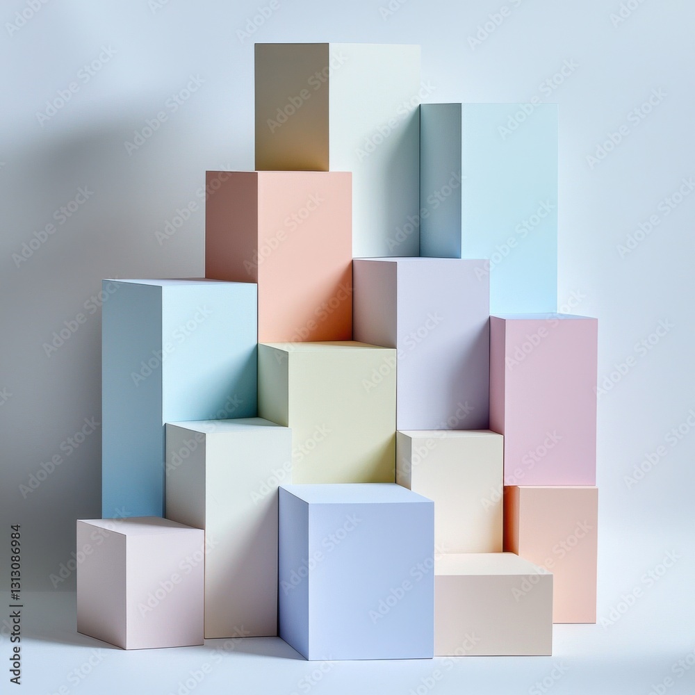 Aufkleber a stack of colorful boxes arranged in a pyramid shape