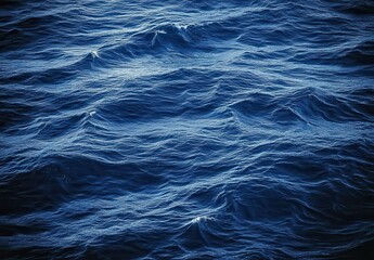 Fototapeta premium Tranquil Dark Blue Ocean Waves Gently Undulating Under Soft Light Creating a Serene and Calming Atmosphere in Nature's Beauty