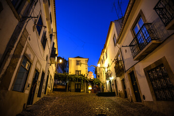 Blue Hour in Alfama with Warm Streetlights and Classic Facades - Lisbon, Portugal