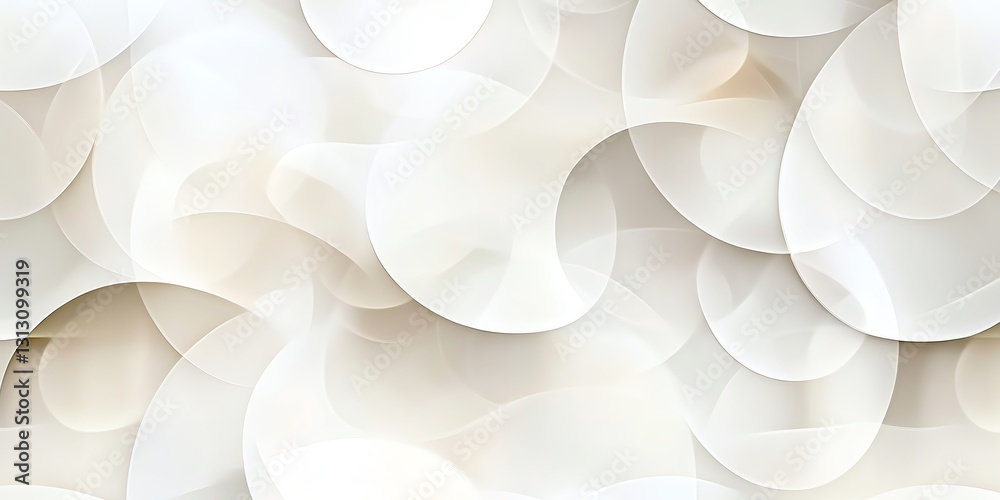 Poster soft, translucent abstract shapes creating a gentle pattern in neutral tones for modern design inspi