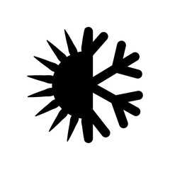 Weather dual symbol. Hot cold contrast. Climate temperature balance. Vector illustration.