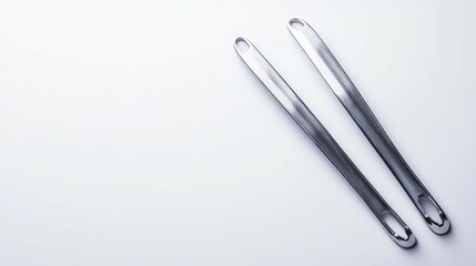 Obraz premium Sleek metallic handles on a bright background.