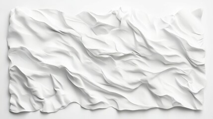 Obraz premium Abstract white sculpted fabric art. Soft folds and curves create a calming, minimalist aesthetic.