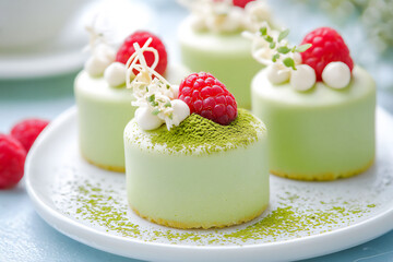  mini matcha cakes