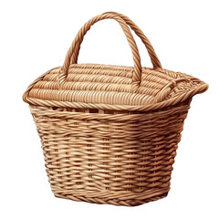 Obraz premium Picnic basket with natural finish isolated on transparent background