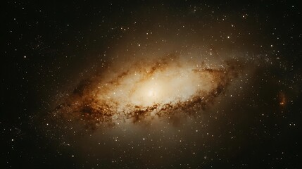 Obraz premium A spiral galaxy with stars and cosmic dust fills the image
