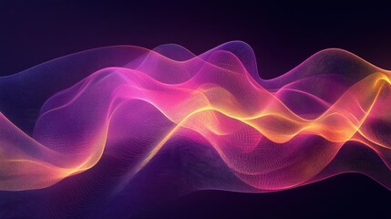 Fototapeta premium Abstract Vibrant Waves of Light in Vivid Purple and Gold Colors Creating a Dynamic Illusion of Movement