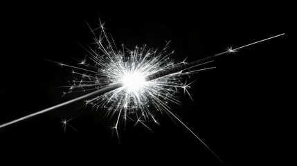 Obraz premium Bright sparks of a burning firework light up the dark background.