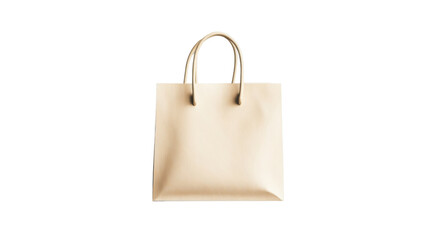 Beige shopping bag on transparent background, perfect for mockups