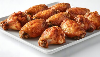 Roasted Chicken Wings Seasoned And Arranged On A Plate