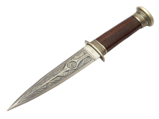 Artisan crafted scottish dagger scotland product image historical setting close-up view, isolated on white or transparent background
