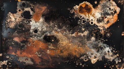 Abstract Cosmic Nebula Texture Dark Brown Orange Grunge Background