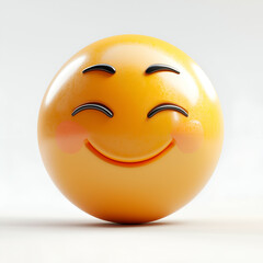 Fototapeta premium Fun and Playful 3D Cartoon Emoji Smile Illustration - Joyful and Cheerful Digital Design for Social Media Happiness
