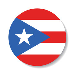 Puerto Rico circle flag logo icon digital vector illustration