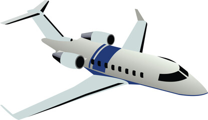 vector image, rear twin engine private jet