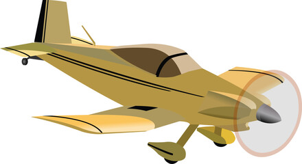 vector image, yellow dragonfly passenger plane