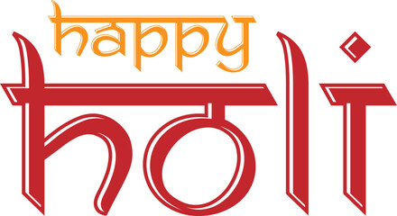 Happy holi greetings text typography for festival of colors © Tinkerbell