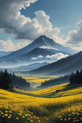 Obraz premium a mountain range