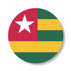 Fototapeta premium Togo circle flag logo icon digital vector illustration