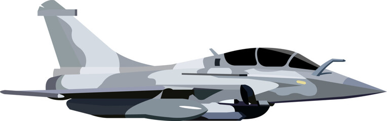 vector drawing, jet in maneuver	