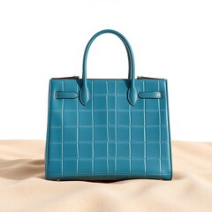 Ocean Blue Handbag Box, Soft Wind Ripple, Lacquered Wood