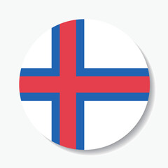 Obraz premium Faroe Islands circle flag logo icon digital vector illustration