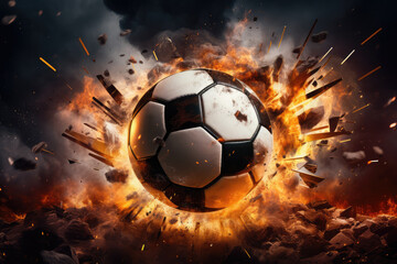 Fototapeta premium Soccer Fury: The Explosive Match Day Energy