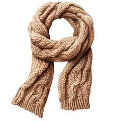 Scarf with knitted texture isolated on transparent background