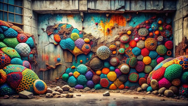 Abstract Urban Animal Patchwork Texture: Dynamic Blob Pattern Stock Photo