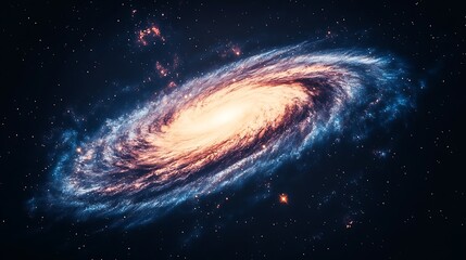 Fototapeta premium A stunning spiral galaxy shining brightly within the vast cosmos