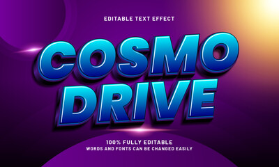 cosmo drive editable text effect with a galaxy and cosmic text style