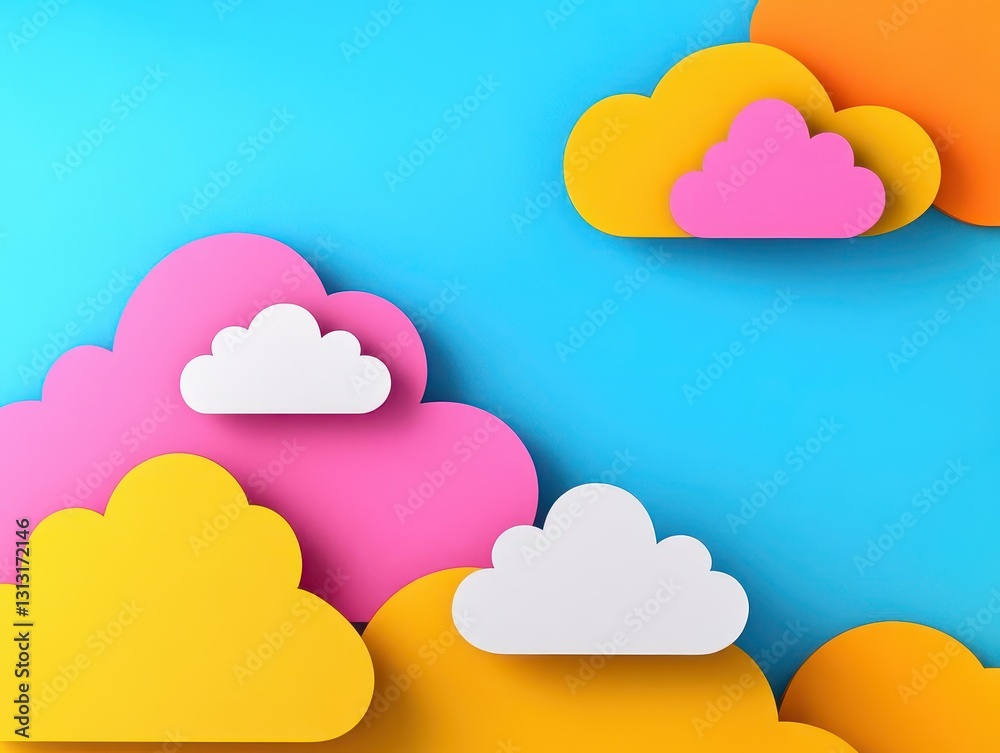 Poster stunning display of colorful clouds in a beautiful sky at sunset creating a captivating atmosphere a