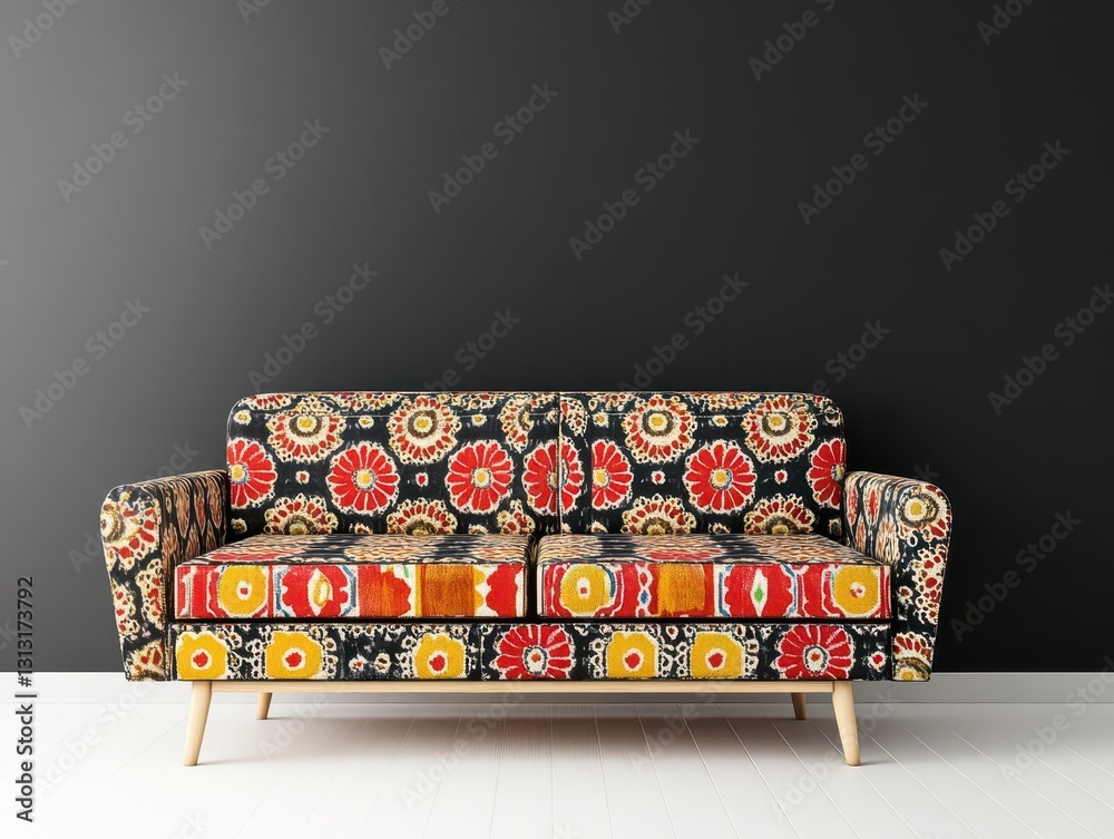 Poster stylish and comfortable sofa placed in a cozy room setting exuding elegance and inviting atmosphere 