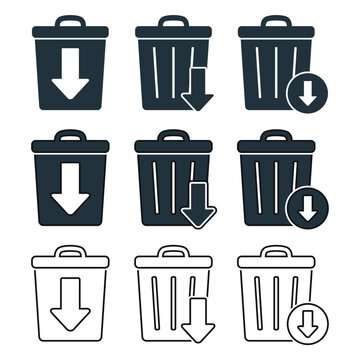 Set of waste reduction icon. illustration vector