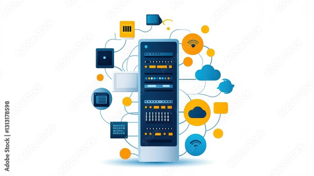 Aufkleber smartphone surrounded by multiple connected devices showcasing modern technology and digital connect