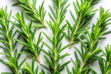 Fototapeta premium Aerial View of Rosemary Plant Forming Geometric Pattern - Textile Design Inspiration