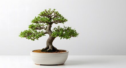 Obraz premium bonsai tree on white background