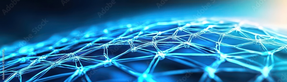 Leinwandbilder Abstract sphere with striking blue lines creating a captivating visual effect representing connectivity and technology