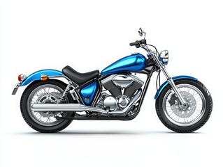 Obraz premium Sleek Blue Motorcycle with Chrome Accents