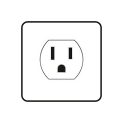 Power outlet icon. Type B outlet icons in a white color. Vector illustration
