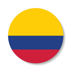 Colombia circle flag logo icon digital vector illustration