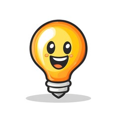 Bulb character on a white background