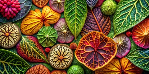 Botanical Organic Shapes Repeating Pattern Macro Photography Stock Photo