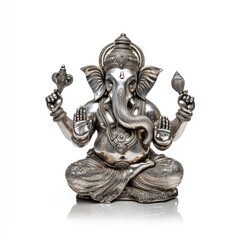 Fototapeta premium Ceremonial ganesha sculpture indian culture decorative art home environment close-up view spiritual concept