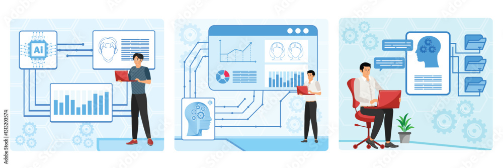 Poster ai driven diversity and inclusion initiatives. ai optimized hr data analytics. ai-powered onboarding